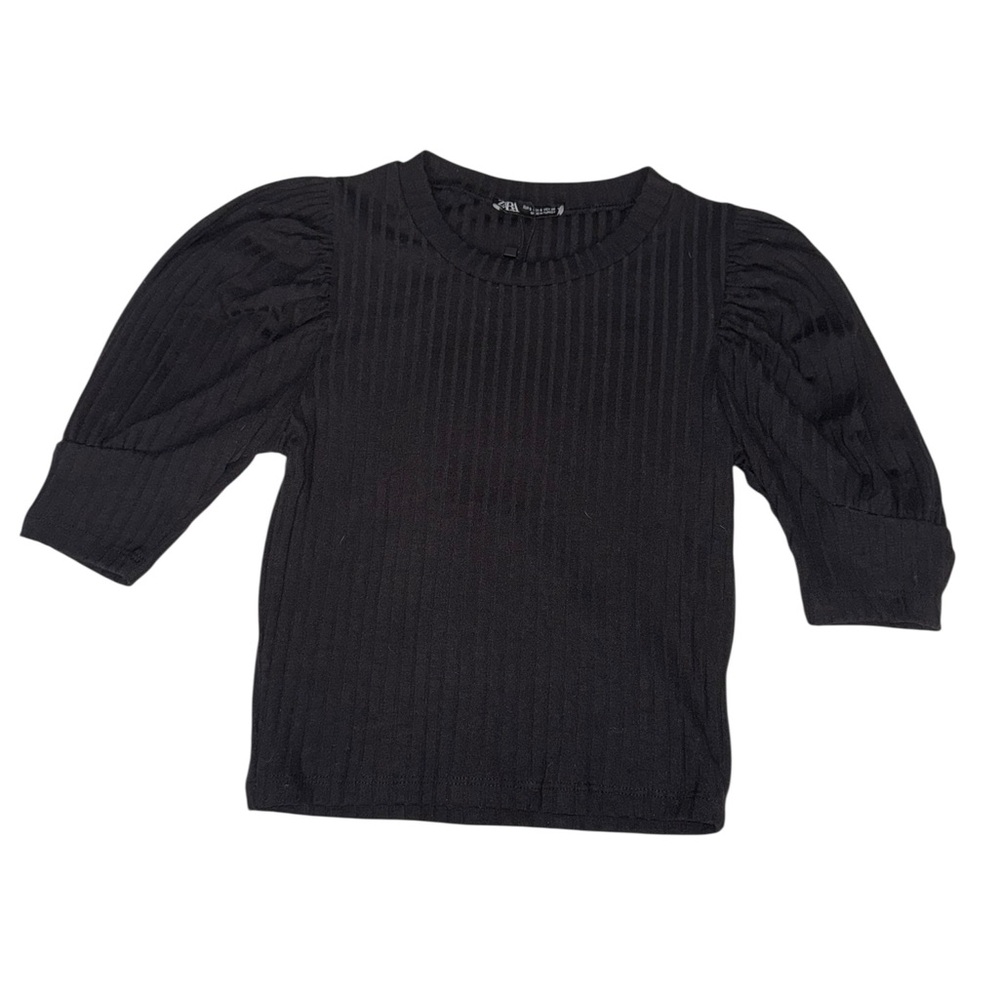 🔥3/$30 🔥 Zara Black Puff Sleeve Crop Top Size Small